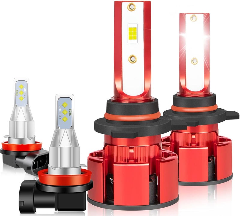 LTZXAP For GMC Acadia 2013-2019 Light Bulbs, 800% Brightness Hi and Lo Beam+Fog Light Bulbs, 6500K White, 36000LM Super Bright, IP68 Waterproof, Superfocused Beam Mode, 4PCS - Image 1